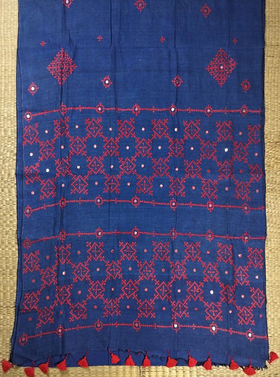 KATHIAWAD EMBROIDERED HANDLOOM COTTON SAREE