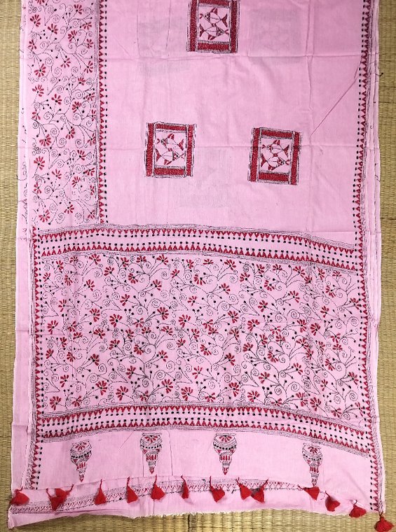 KANTHA EMBROIDERED HANDLOOM COTTON SAREE