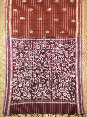 KANTHA EMBROIDERED HANDLOOM COTTON SAREE